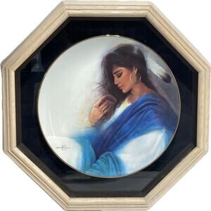 Ozz Franca "Blue Tranquility" Native American Decorative Plate #949/9500 Framed